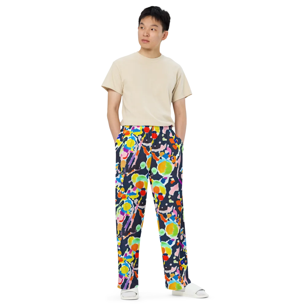 Kaleido Burst on Wide-Leg Pants — Front