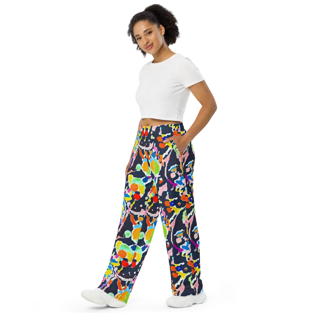 Kaleido Burst on Wide-Leg Pants — Left Front
