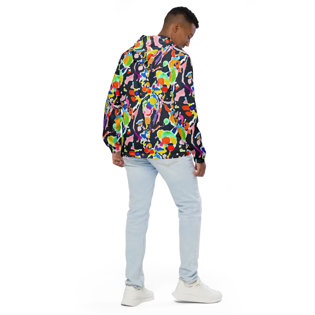 Kaleido Burst on Men's Windbreaker — Back