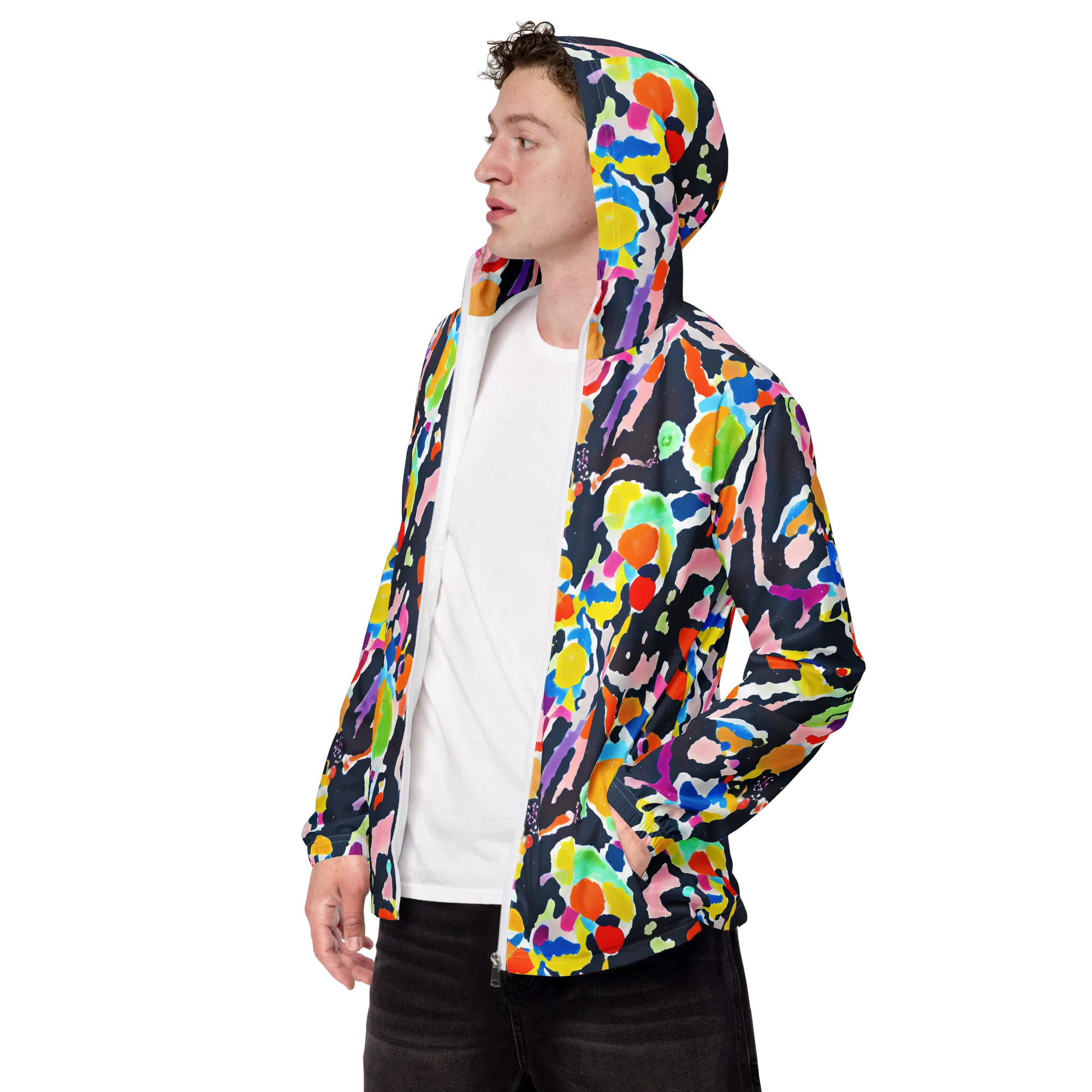 Kaleido Burst on Men's Windbreaker — Left Front
