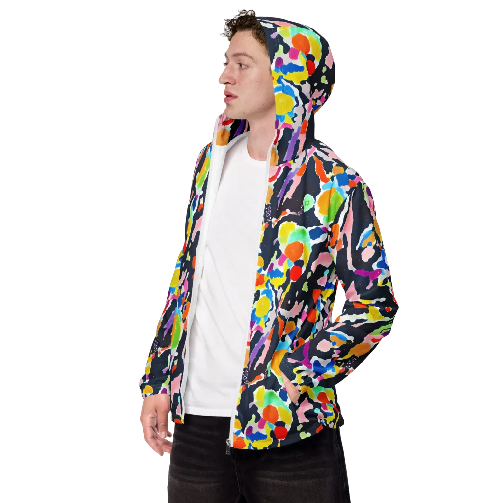 Kaleido Burst on Men's Windbreaker — Left Front
