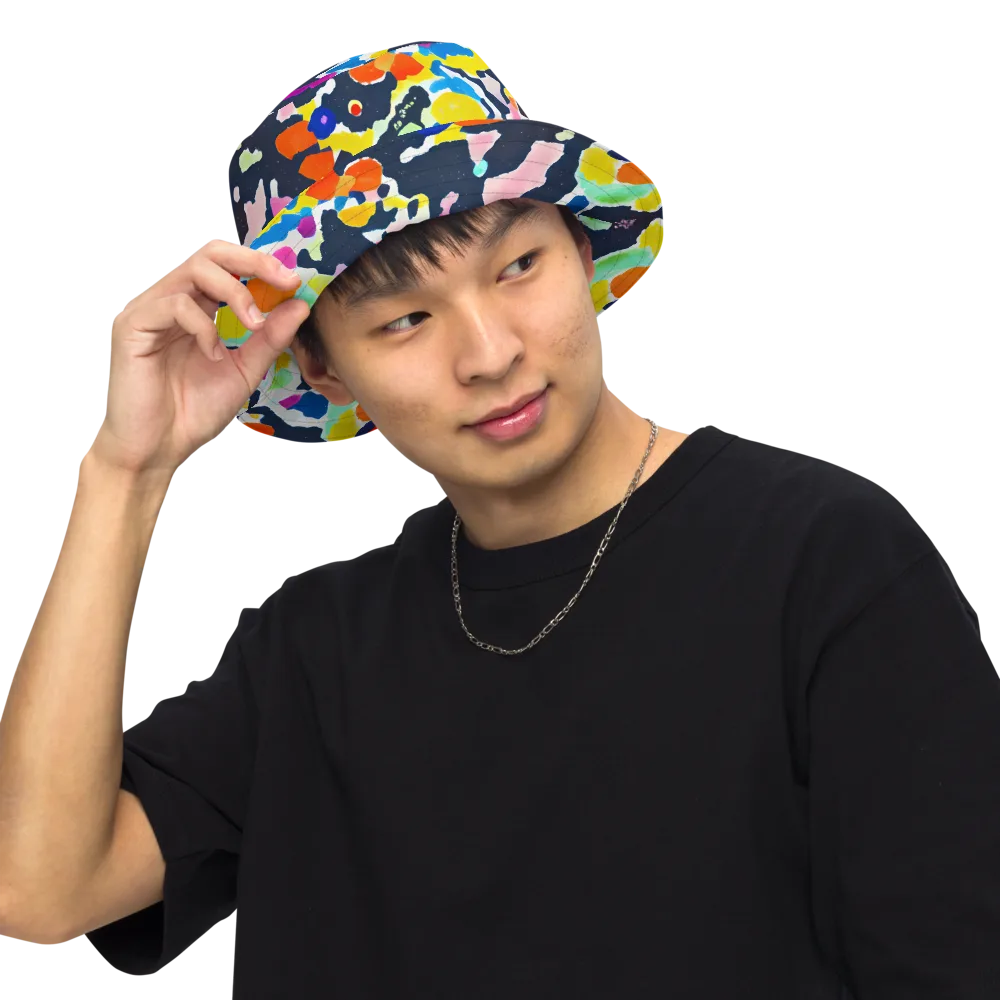 Kaleido Burst on Reversible Bucket Hat — Front Inside