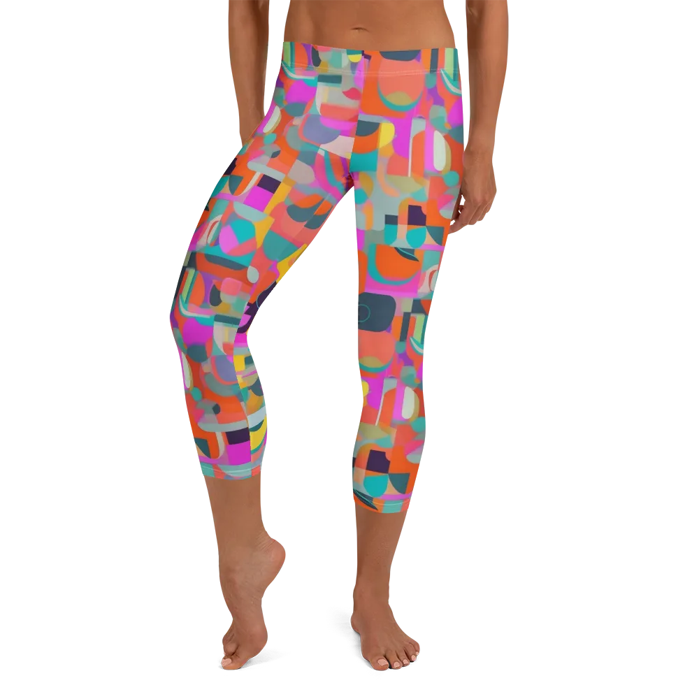 Prism Jumble on Capri Leggings — Front
