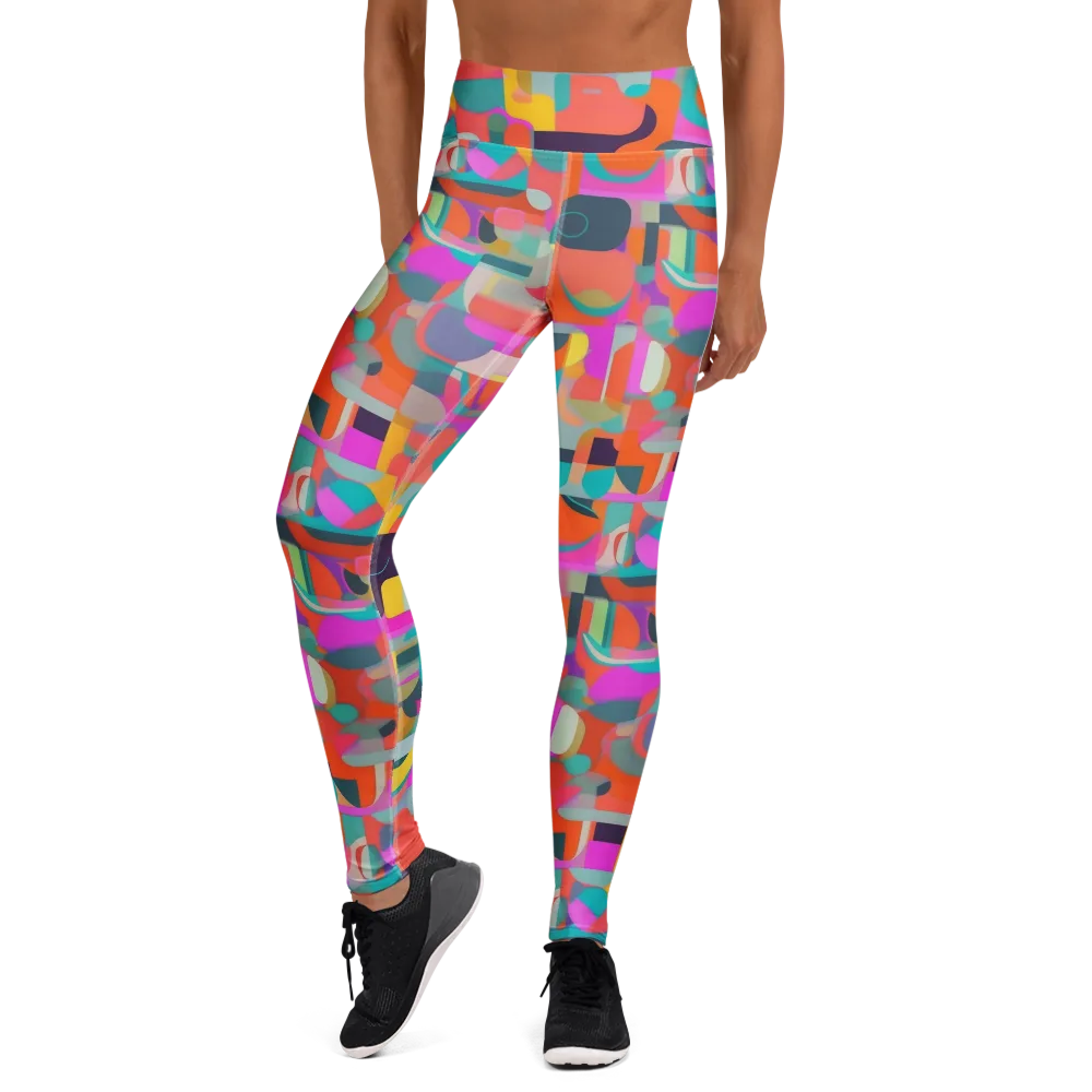 Prism Jumble on Yoga Leggings — Front