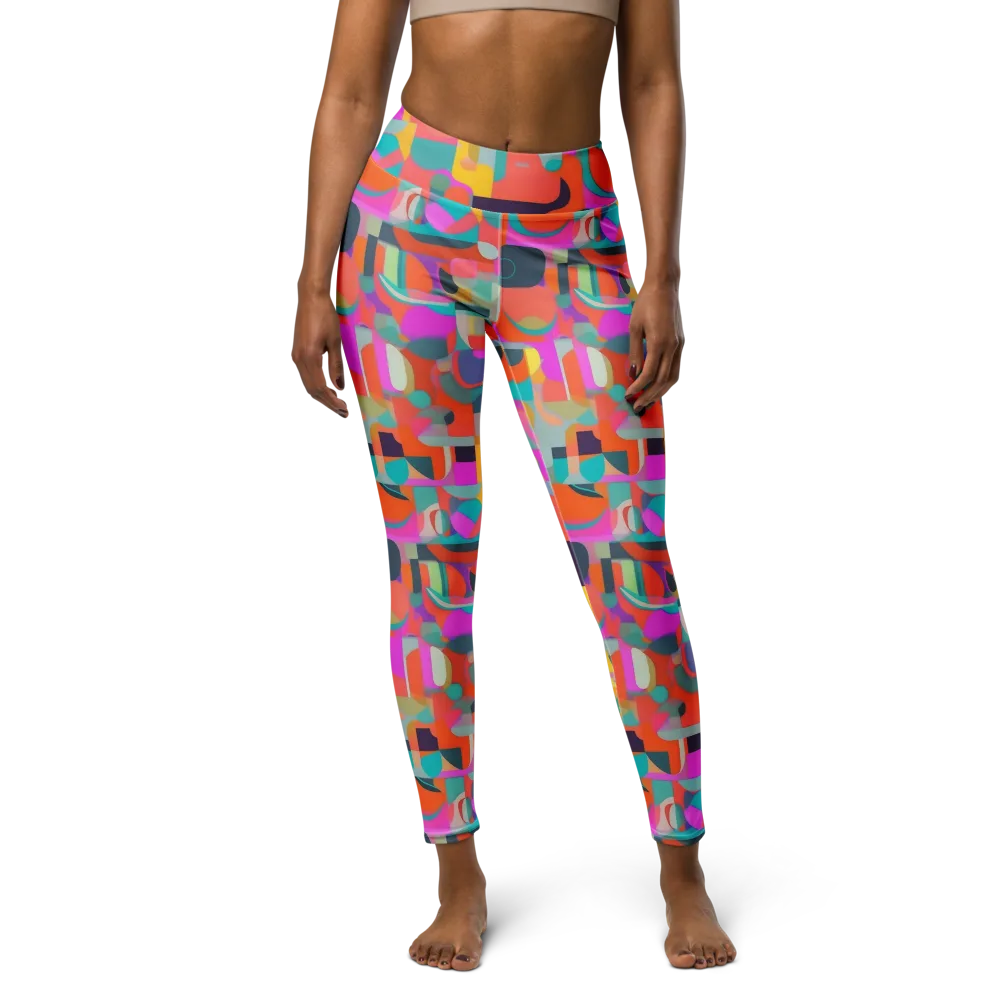 Prism Jumble on Yoga Leggings — Front