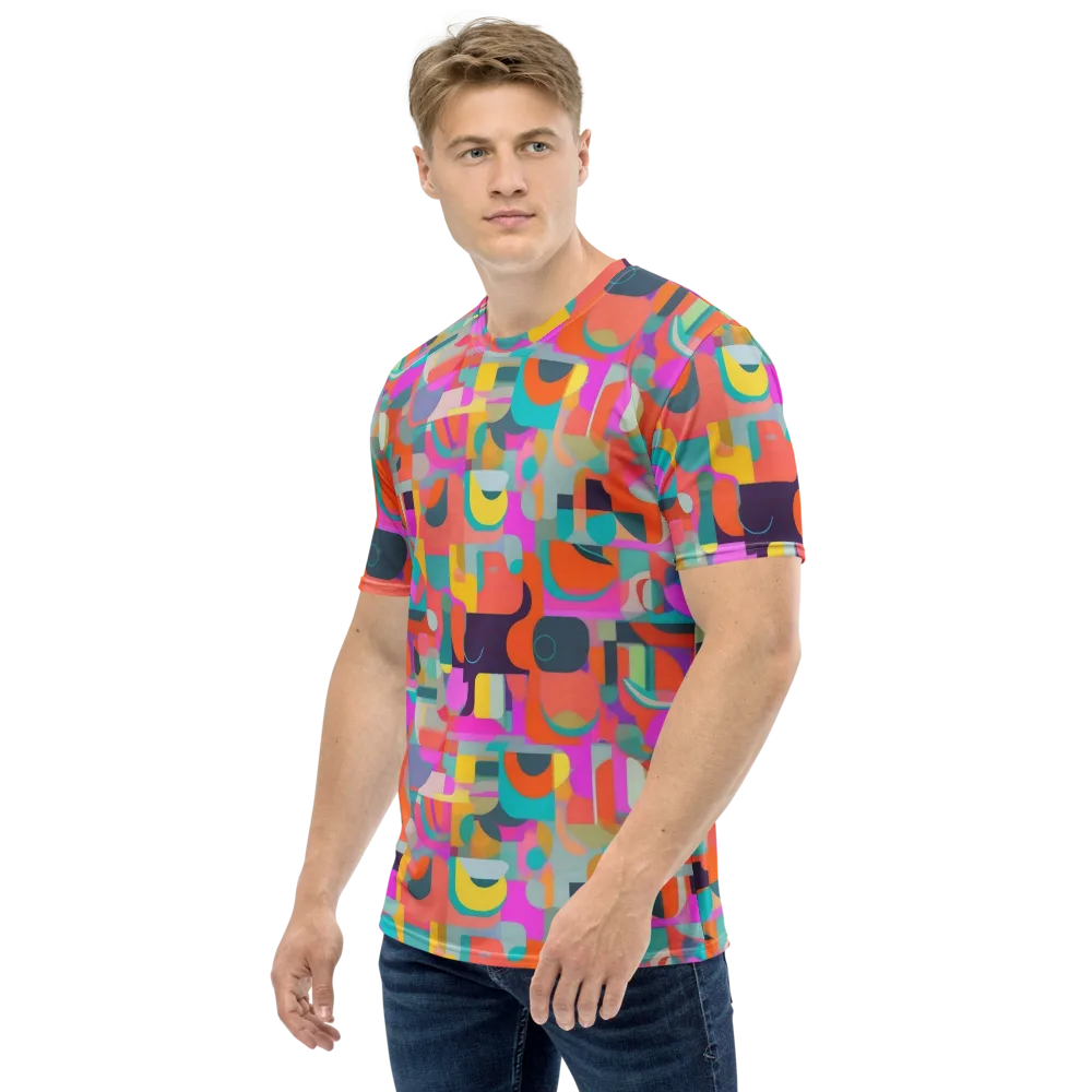 Prism Jumble on Men's Crew Neck T-Shirt — Left