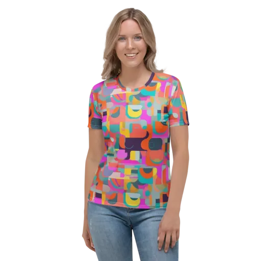 Prism Jumble on a Women's Crew Neck T-Shirt