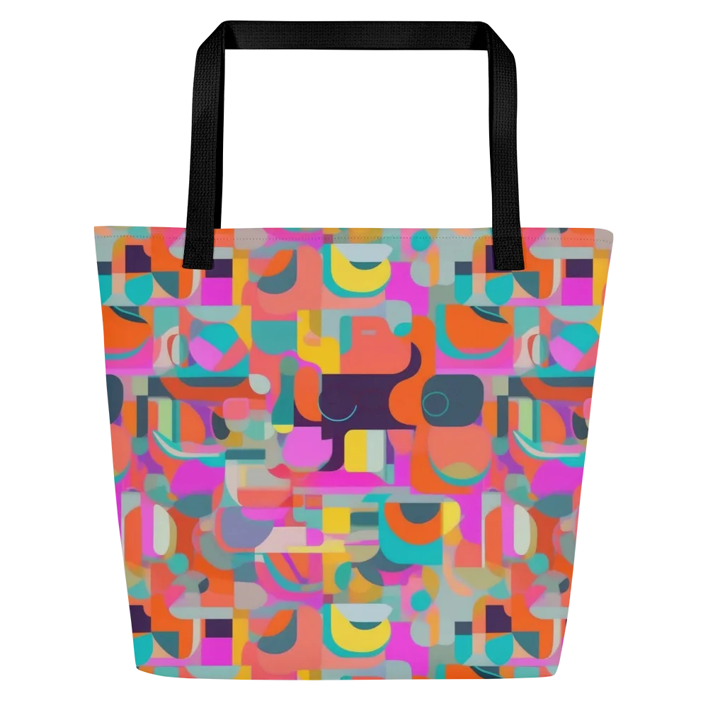 Prism Jumble on Large Tote Bag W/ Pocket — Front