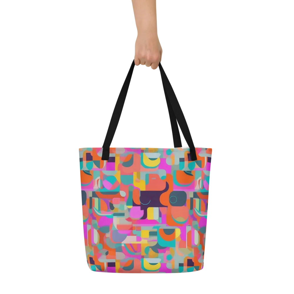 Prism Jumble on Large Tote Bag W/ Pocket — Front