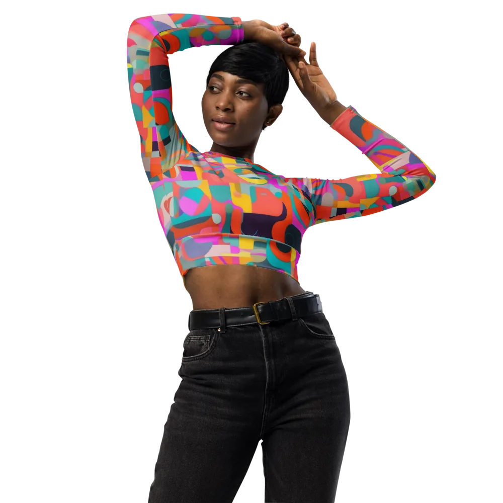 Prism Jumble on Long Sleeve Crop Top — Front
