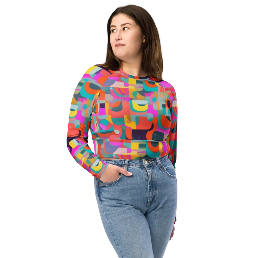 Prism Jumble on Long Sleeve Crop Top — Front