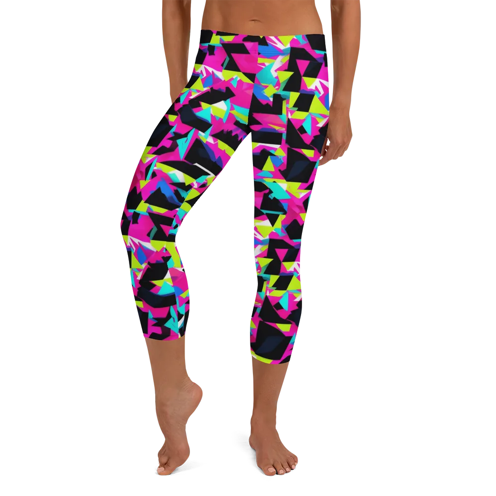 Aftershock Geometry on Capri Leggings — Front