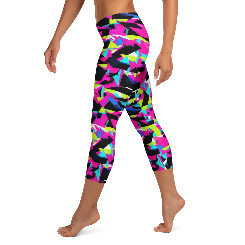 Aftershock Geometry on Capri Leggings — Left