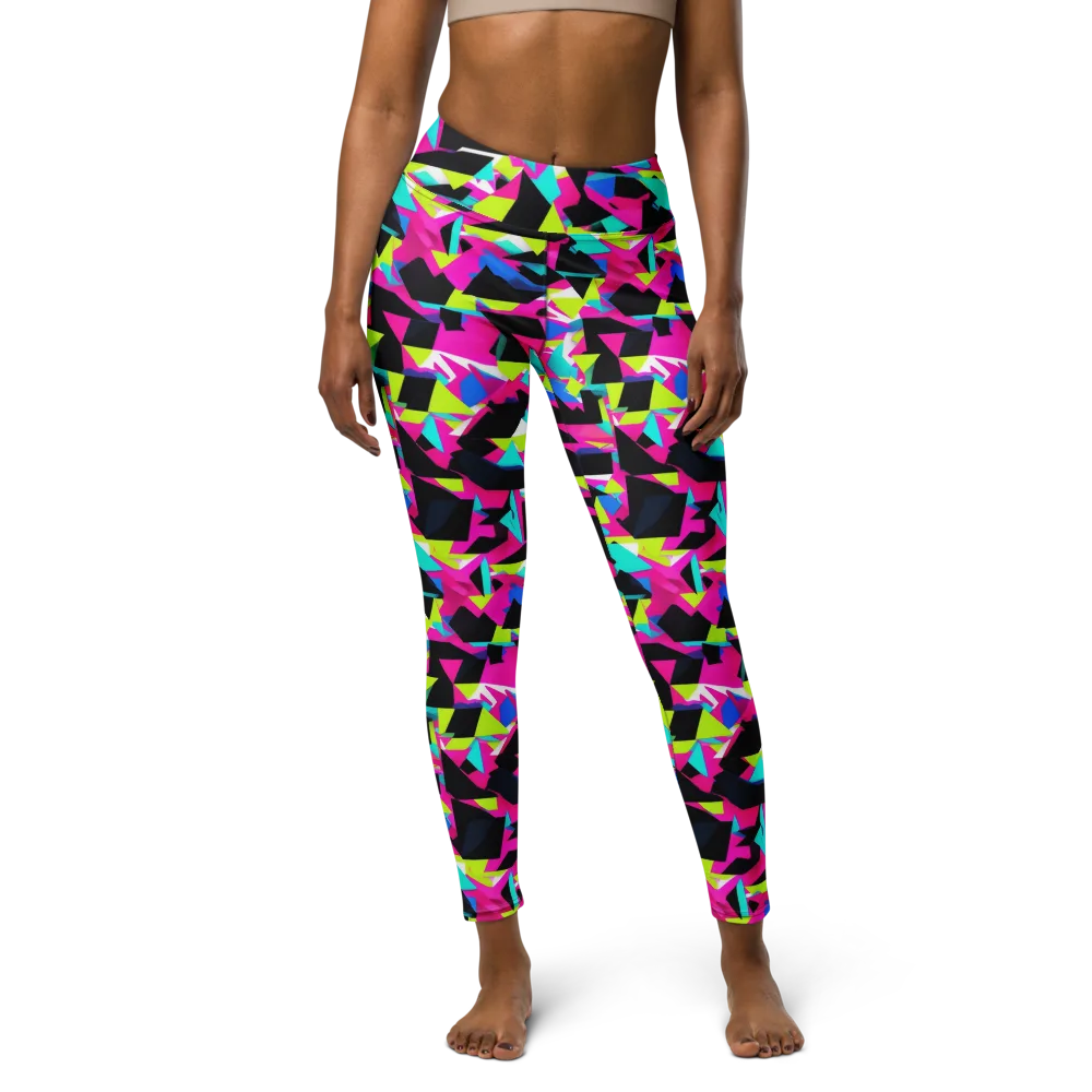 Aftershock Geometry on Yoga Leggings — Front