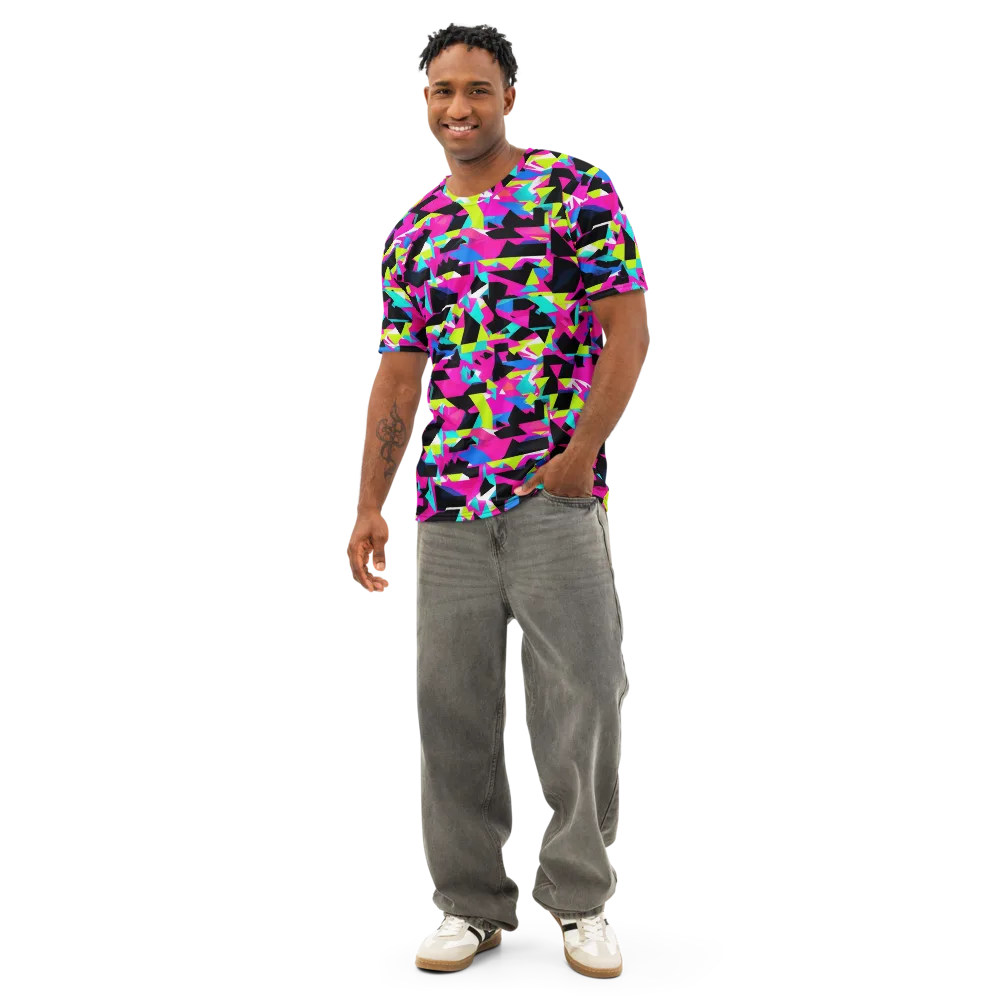 Aftershock Geometry on Men's Cotton Crew Neck T-Shirt — Front