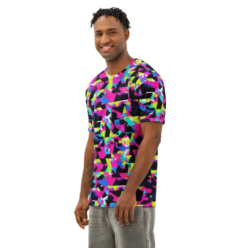 Aftershock Geometry on a Men's Cotton Crew Neck T-Shirt