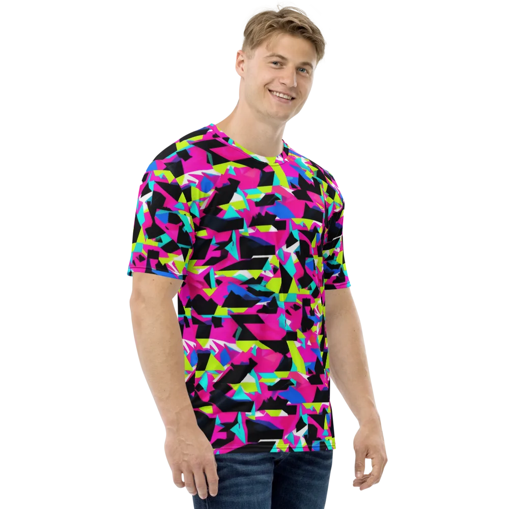Aftershock Geometry on Men's Crew Neck T-Shirt — Right