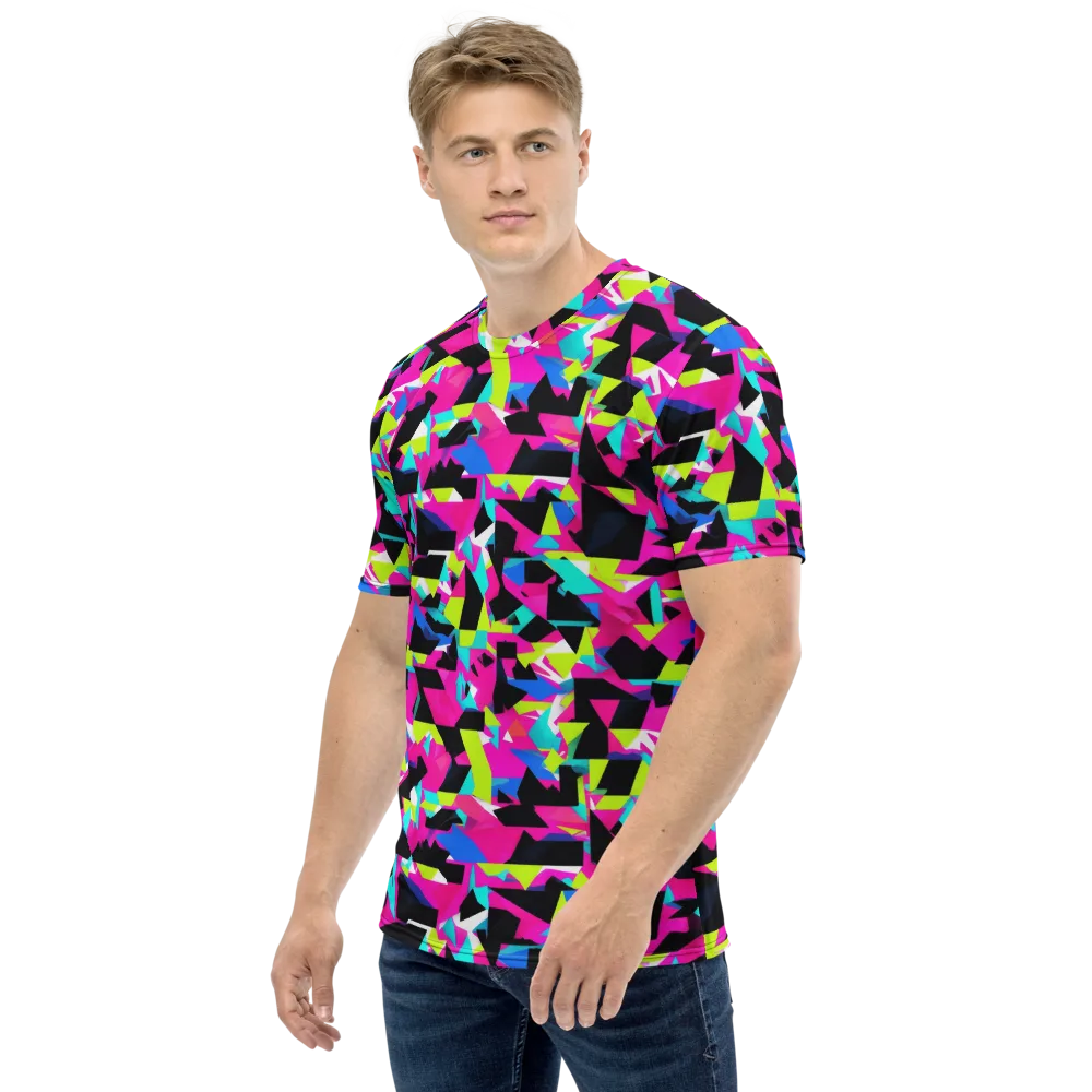 Aftershock Geometry on Men's Crew Neck T-Shirt — Left