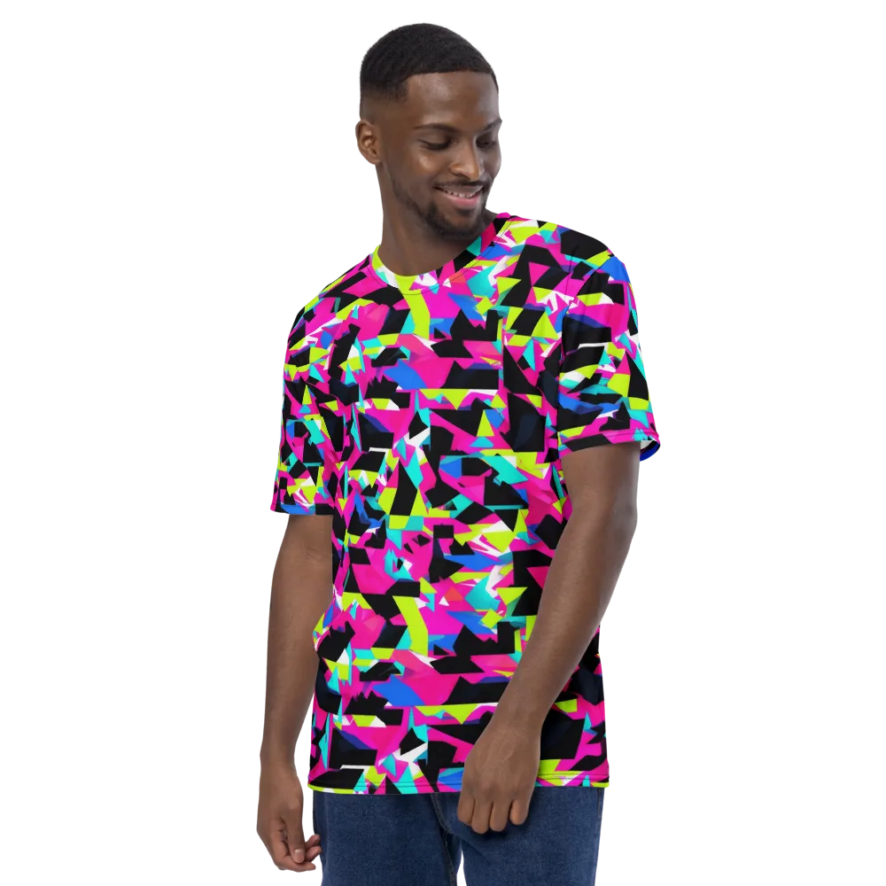Aftershock Geometry on Men's Crew Neck T-Shirt — Left