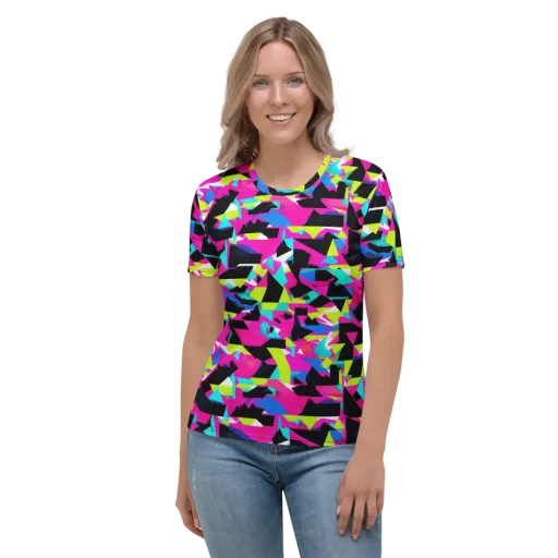 Aftershock Geometry on a Women's Crew Neck T-Shirt