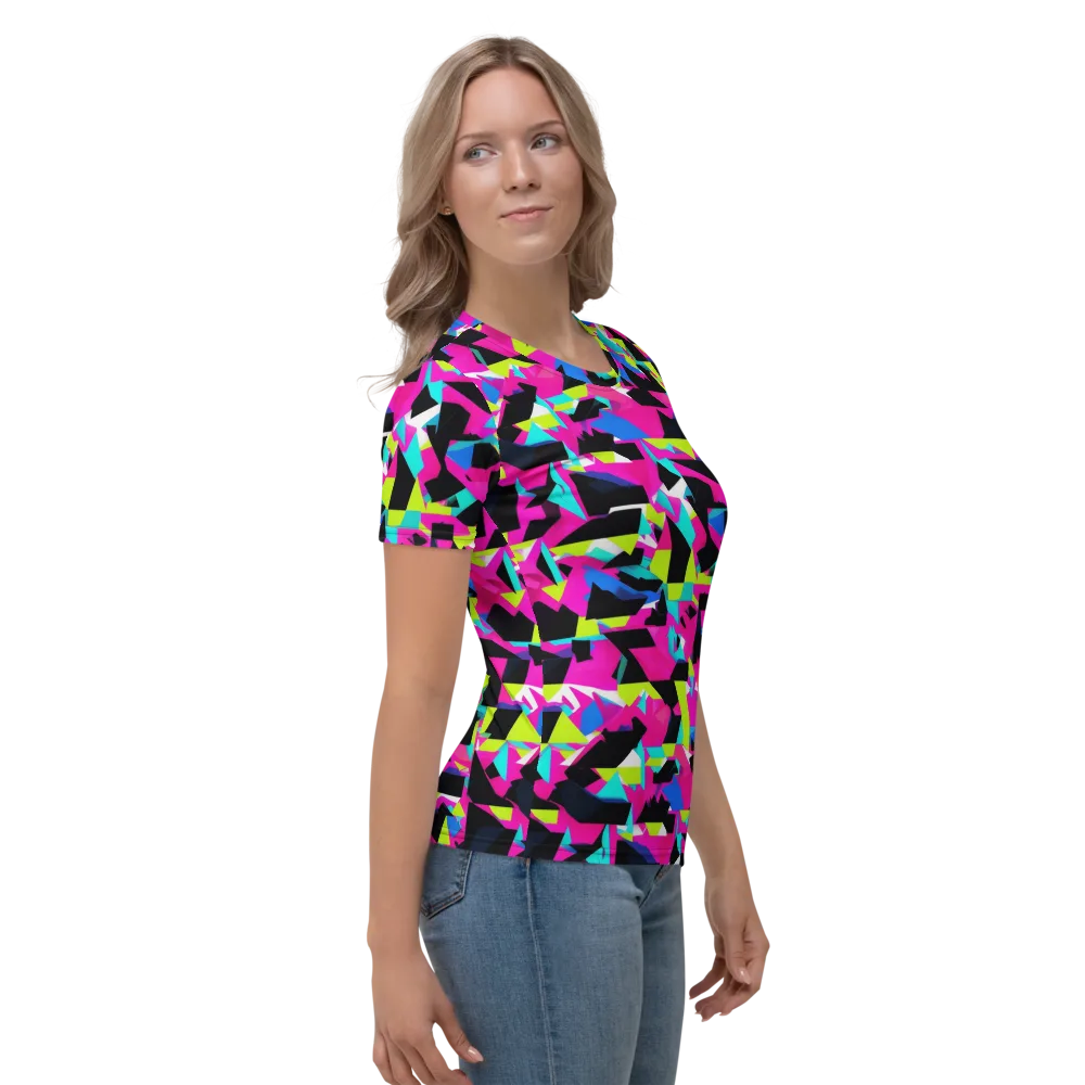 Aftershock Geometry on Women's Crew Neck T-Shirt — Right