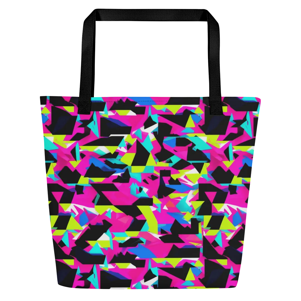 Aftershock Geometry on Large Tote Bag W/ Pocket — Front