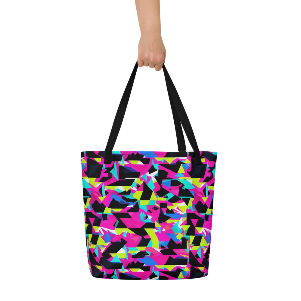 Aftershock Geometry on Large Tote Bag W/ Pocket — Front