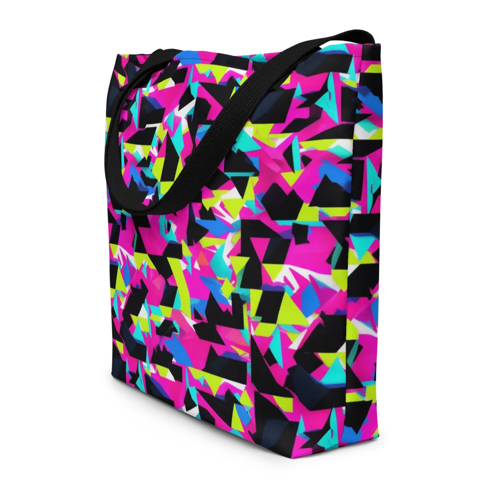 Aftershock Geometry on Large Tote Bag W/ Pocket — Front