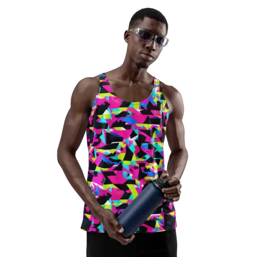 Aftershock Geometry on a Men's Tank Top