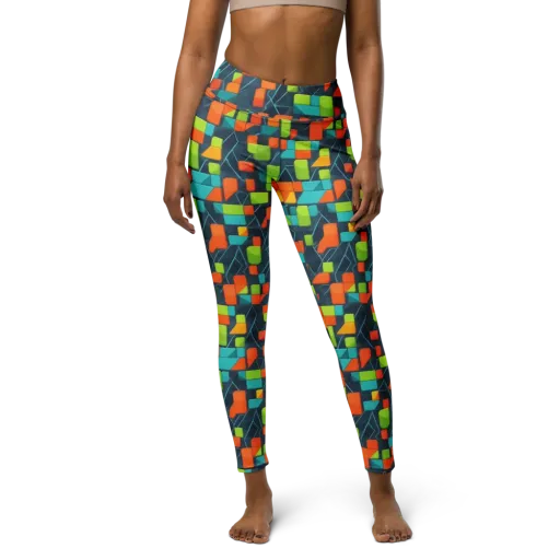 Electric Blocks on a Yoga Leggings