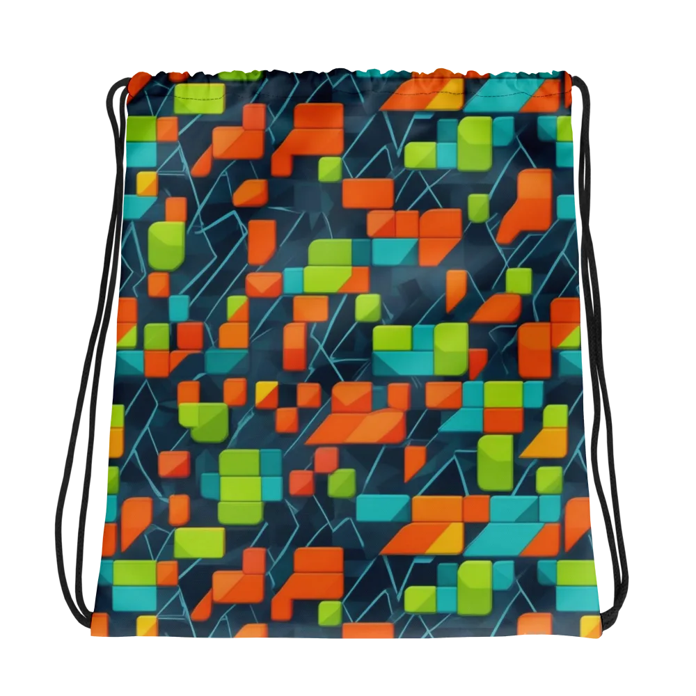 Electric Blocks on Drawstring Bag — Photo