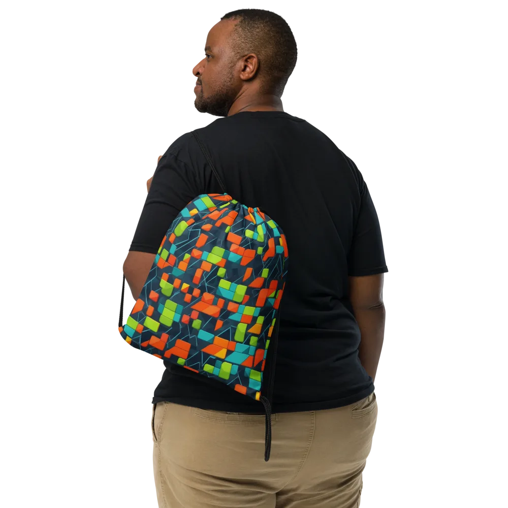 Electric Blocks on Drawstring Bag — Front