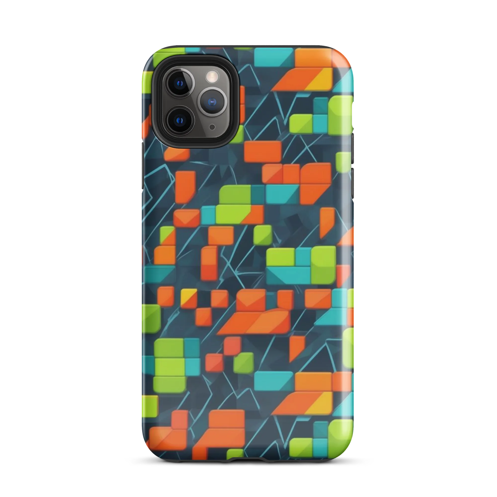 Electric Blocks on Tough Case for iPhone® — Front
