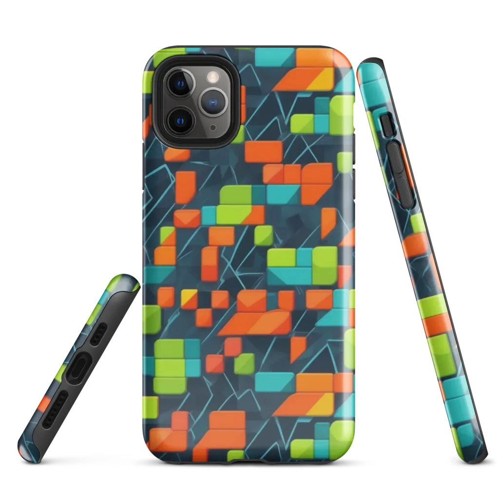 Electric Blocks on Tough Case for iPhone® — Front