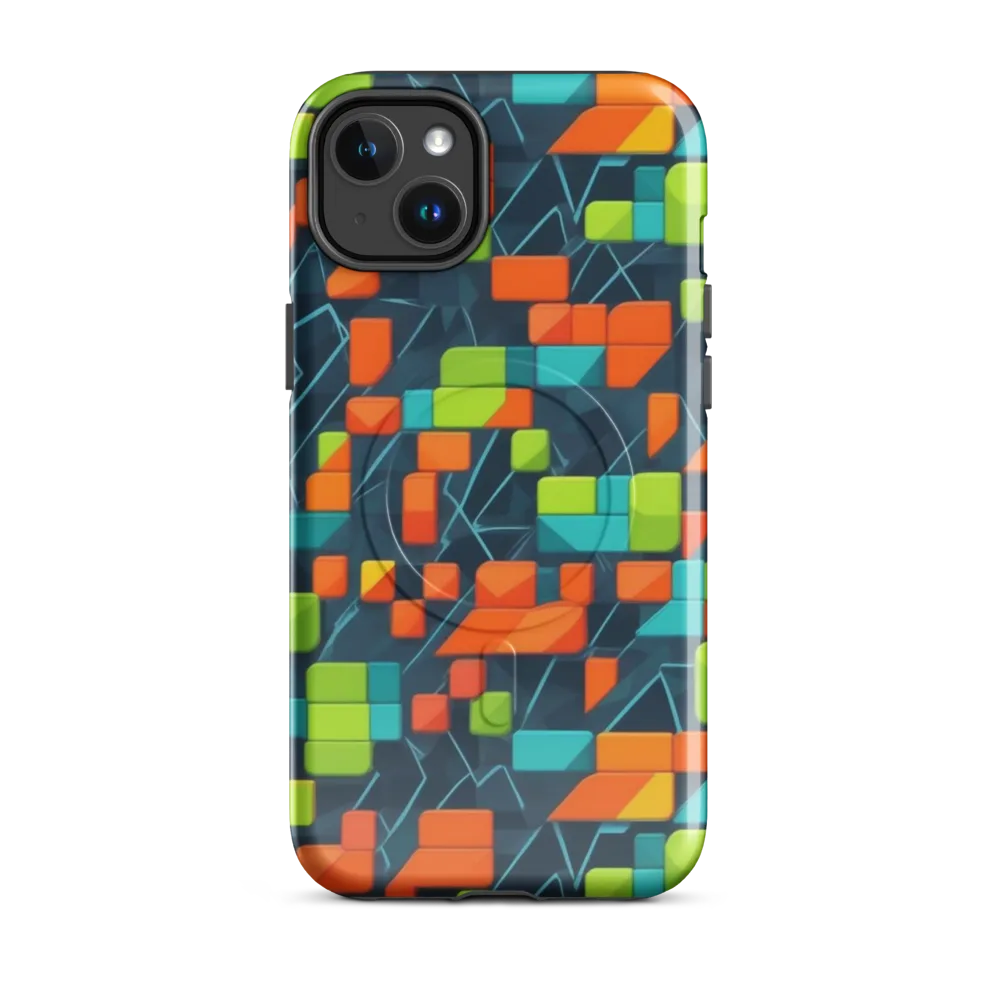 Electric Blocks on MagSafe Tough Case for iPhone® — Front