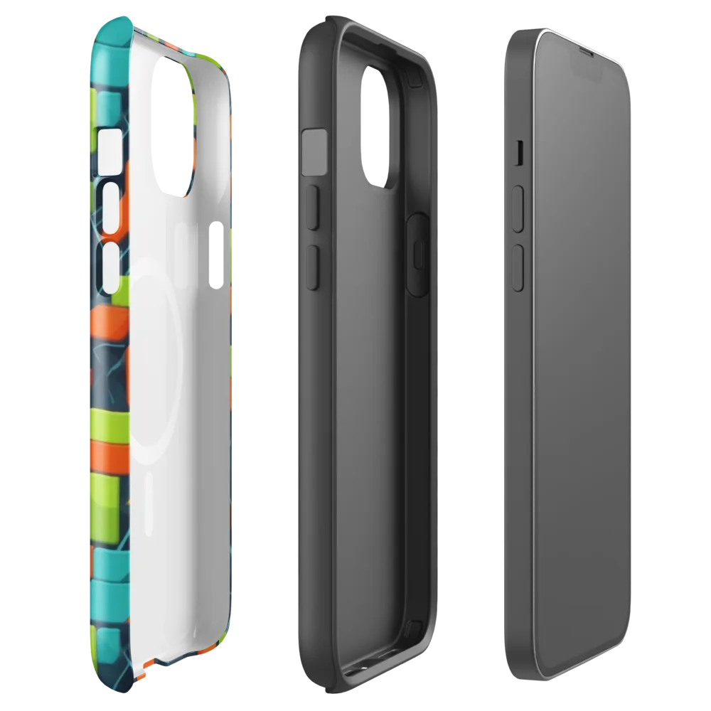 Electric Blocks on MagSafe Tough Case for iPhone® — Front