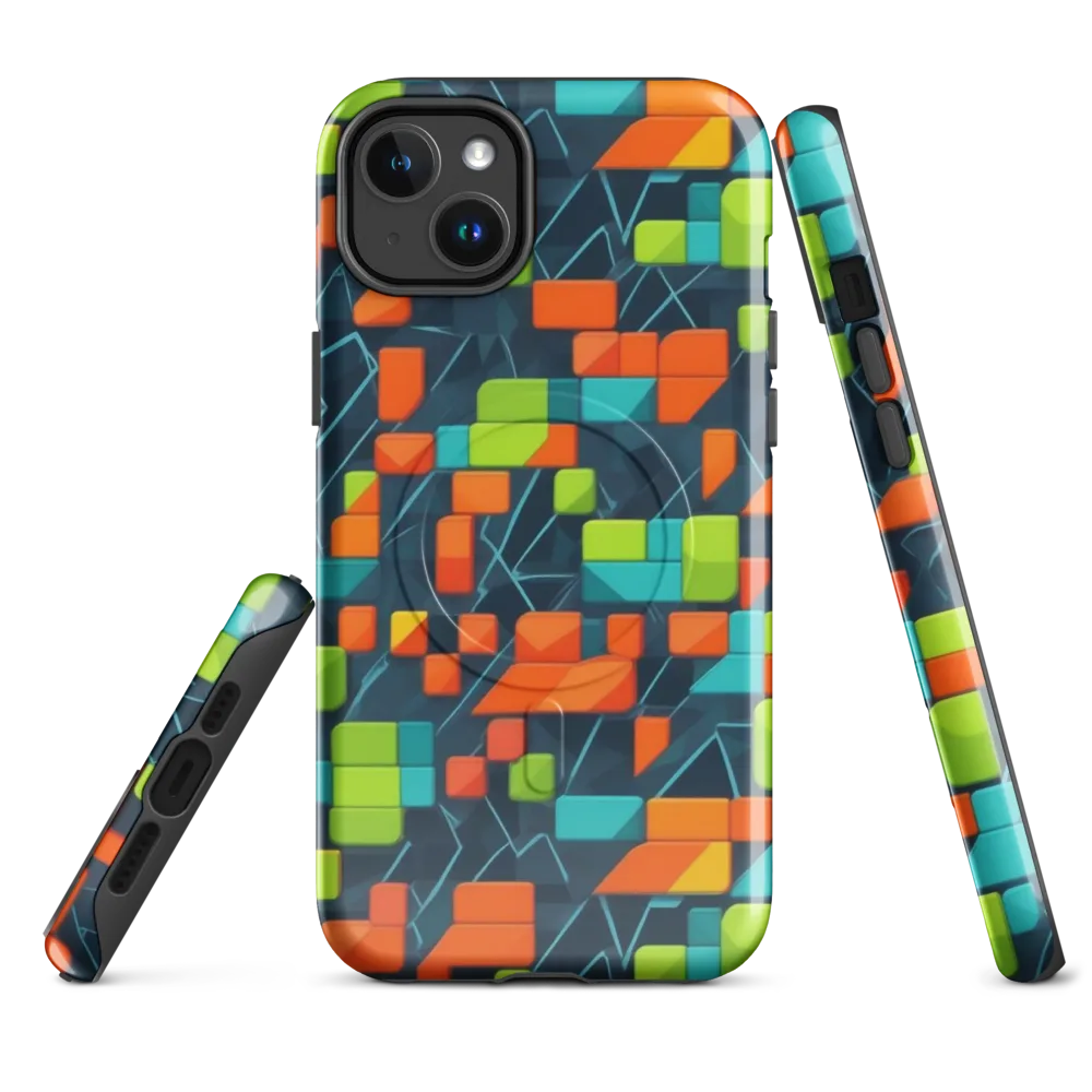 Electric Blocks on MagSafe Tough Case for iPhone® — Front
