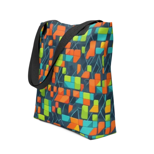 Electric Blocks on a Tote Bag