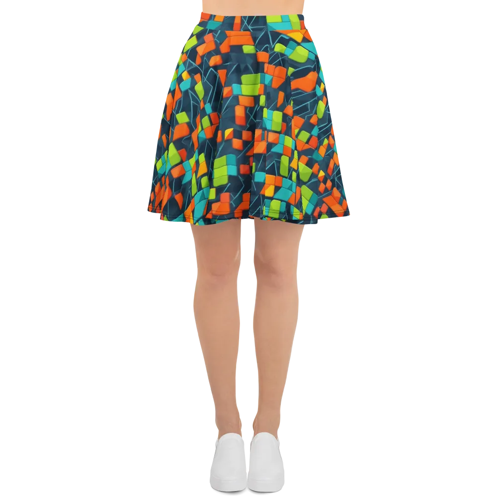 Electric Blocks on Skater Skirt — Front