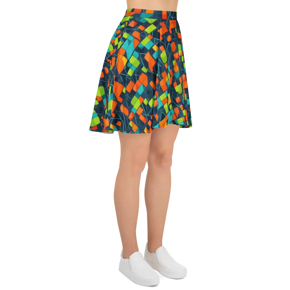 Electric Blocks on Skater Skirt — Right