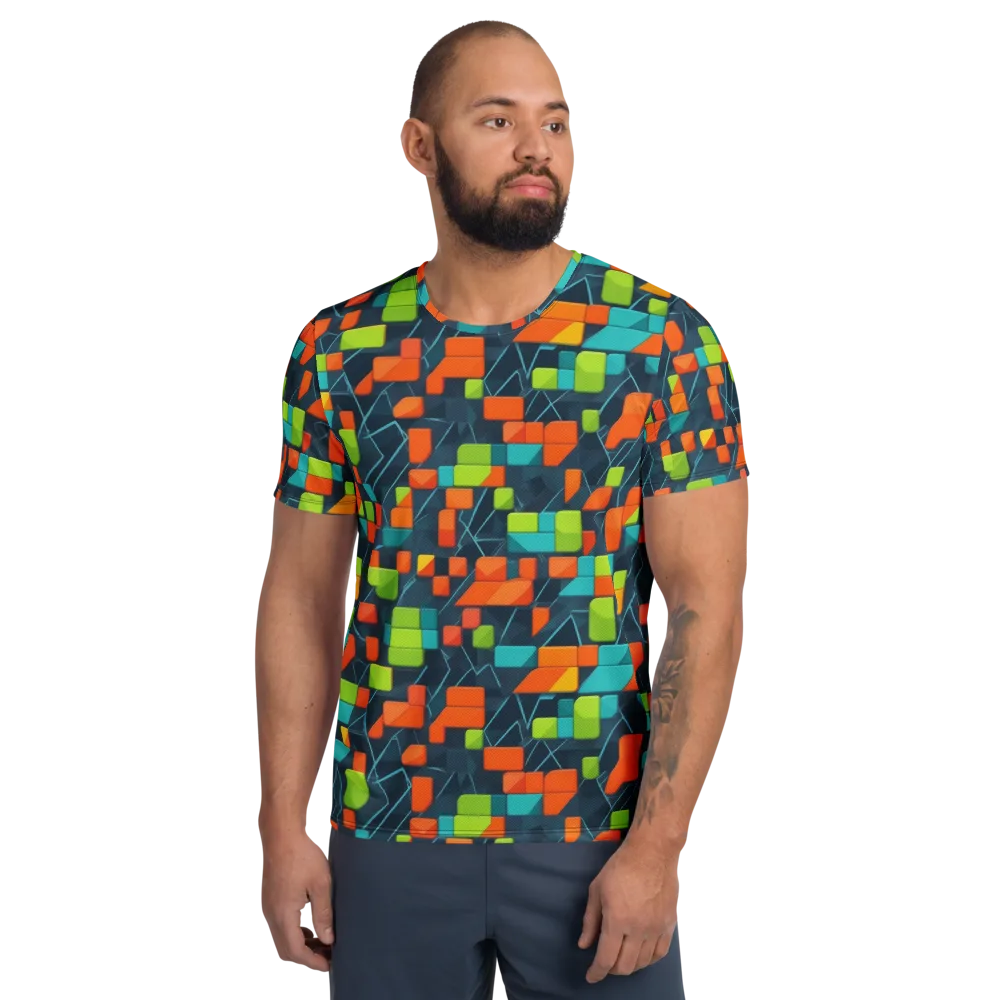 Electric Blocks on Men's Athletic T-Shirt — Front