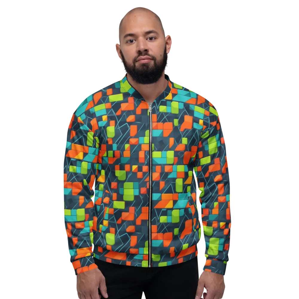 Electric Blocks on Bomber Jacket — Front