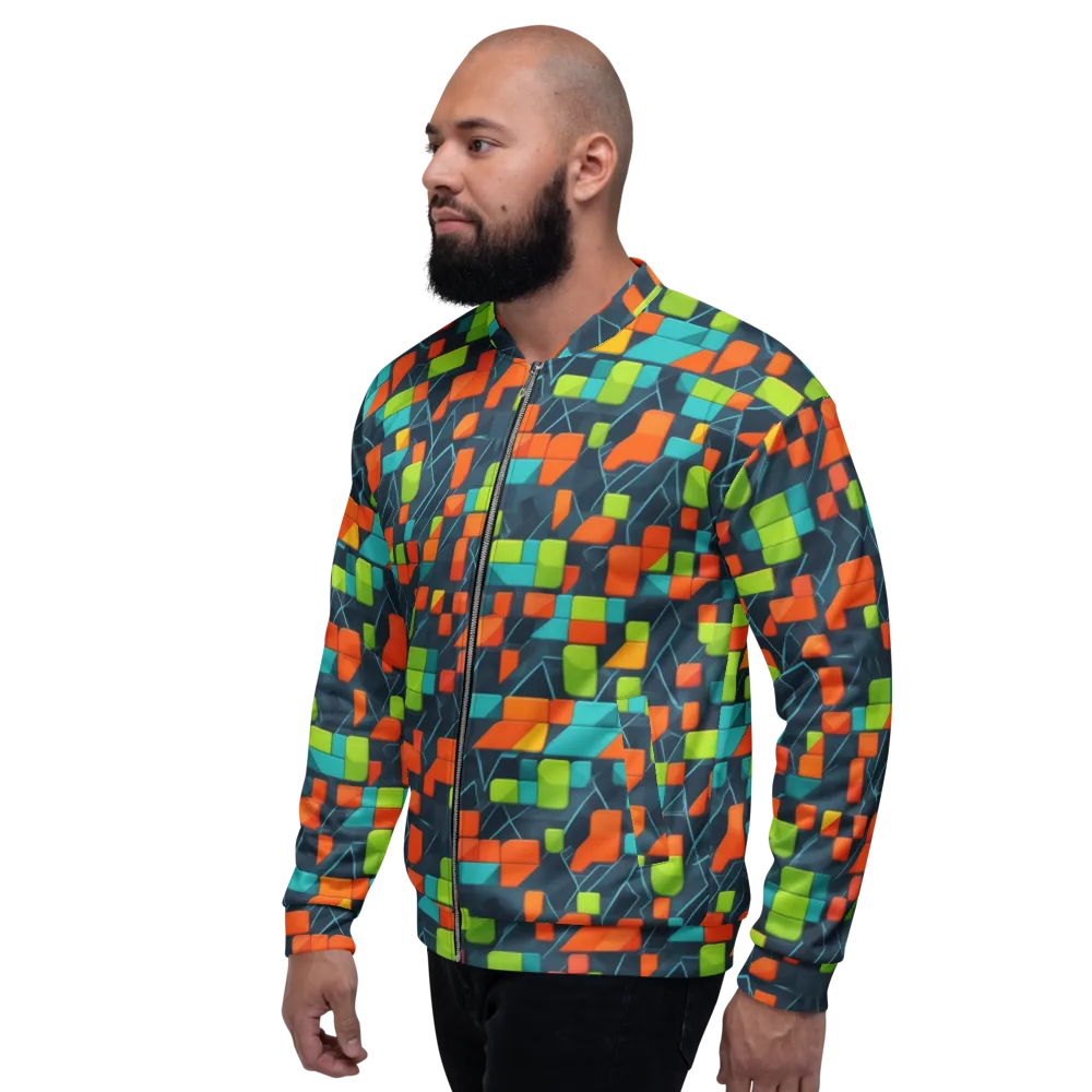 Electric Blocks on Bomber Jacket — Left