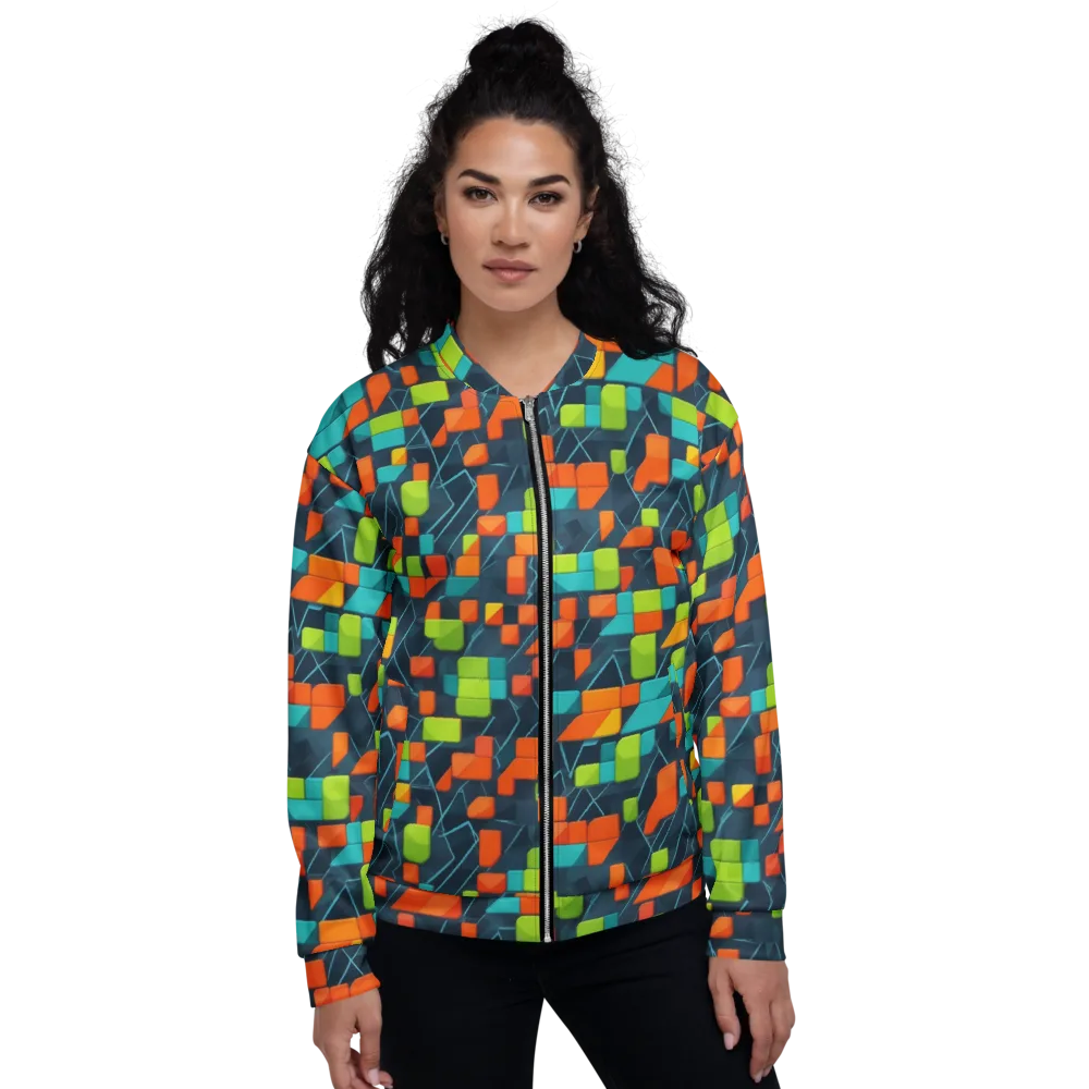 Electric Blocks on Bomber Jacket — Front