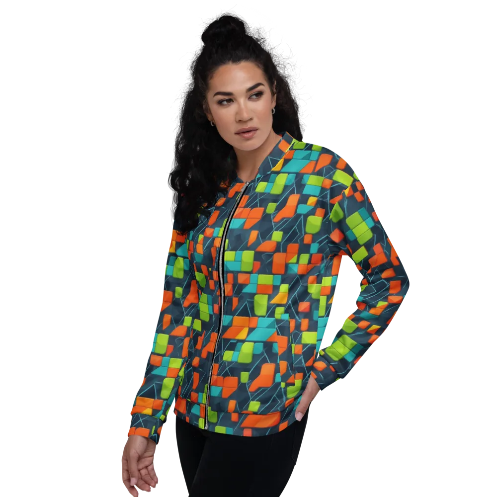 Electric Blocks on Bomber Jacket — Left