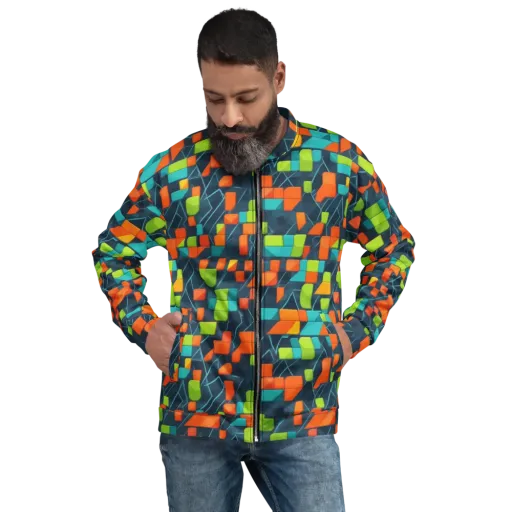 Electric Blocks on a Bomber Jacket