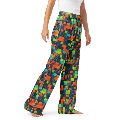 Electric Blocks on a Women's Pajama Pants