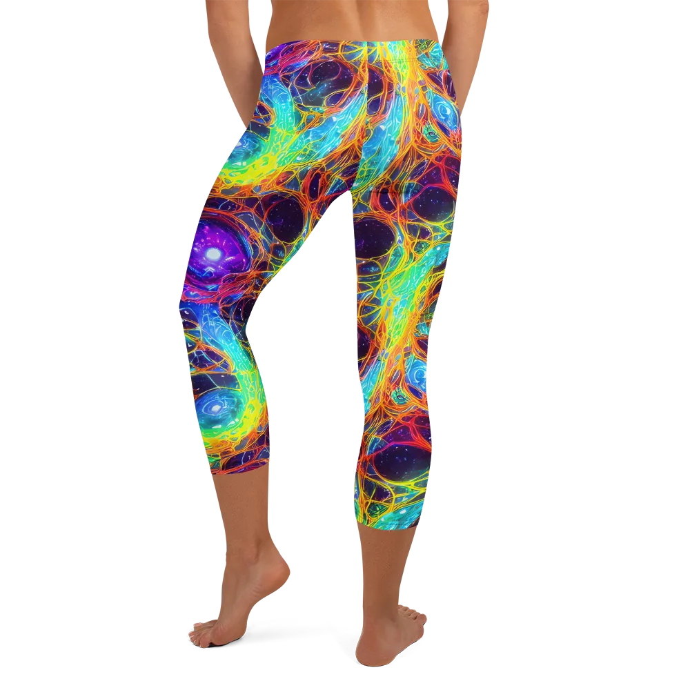 Biomorphic Voltage on Capri Leggings — Back
