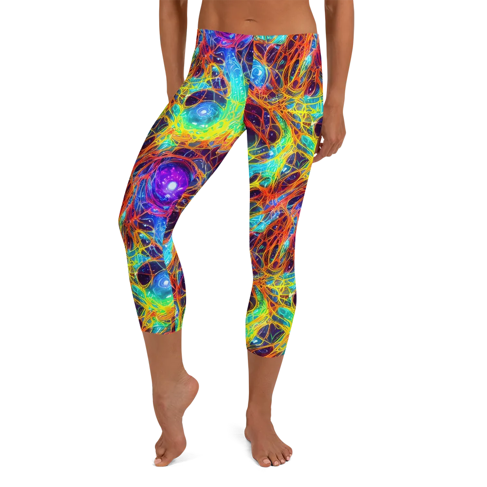Biomorphic Voltage on Capri Leggings — Front