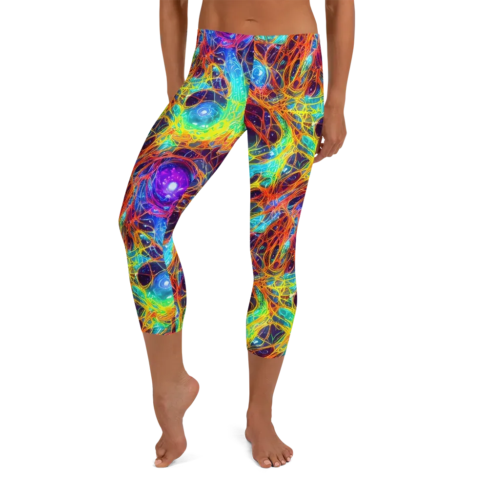 Biomorphic Voltage on Capri Leggings — Front